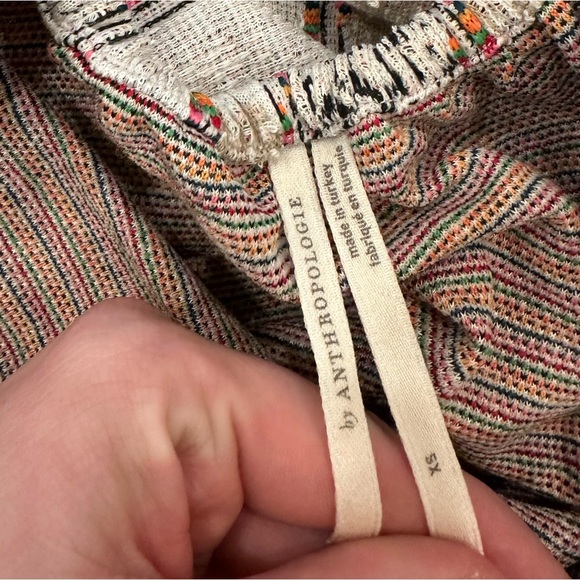 Anthropologie Leanne Jacquard Cream Multicolor Cross Front Halter Top Size XS - Picture 9 of 10